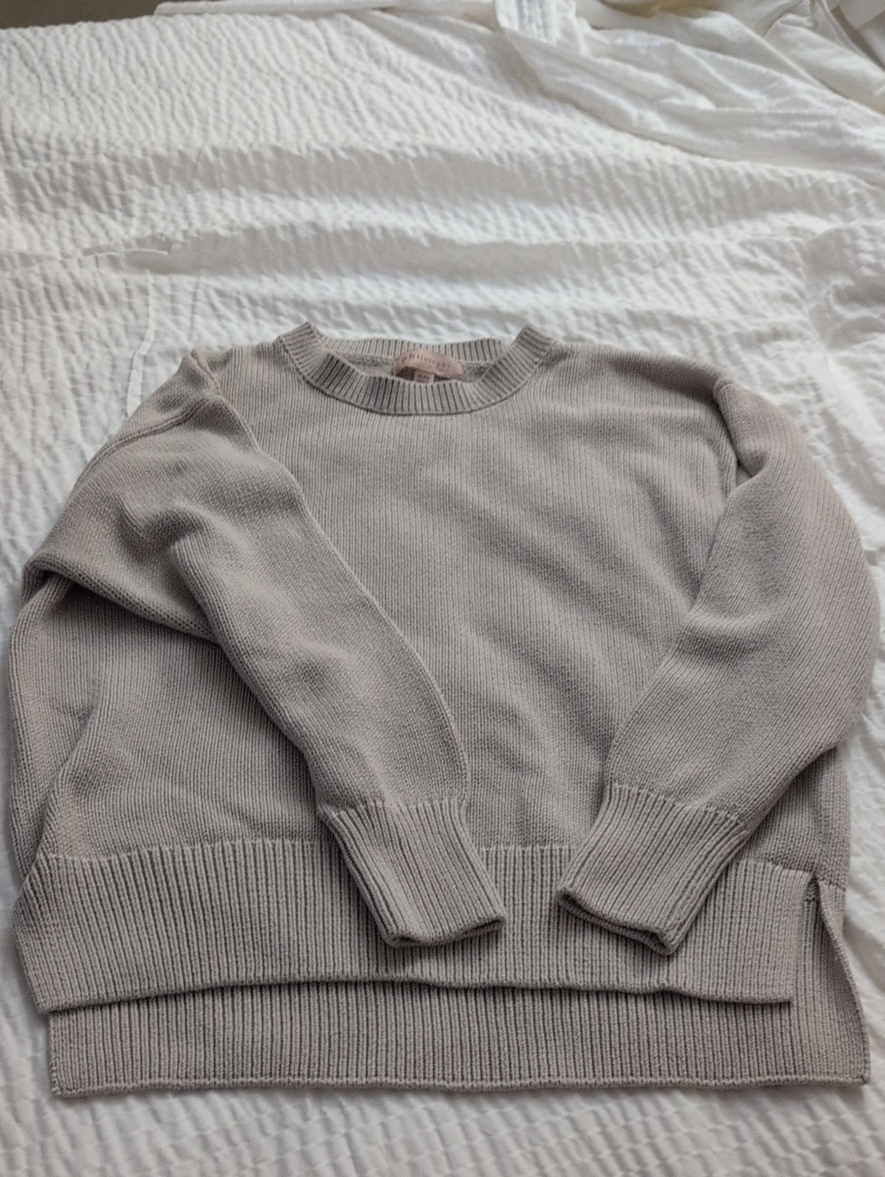 Philosophy Relaxed Crewneck Sweater in Light Taupe